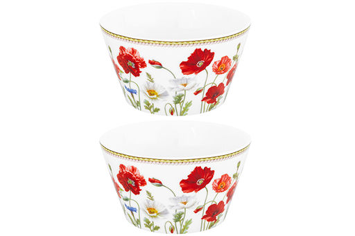 Набор 2 салатников 13*13*7,5 см 600 мл Маки NEW BONE CHINA - Elan gallery фото 13