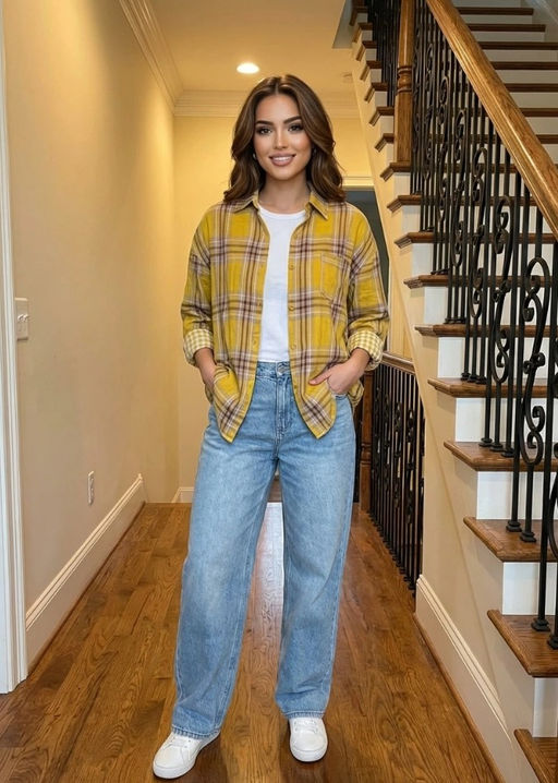 K13027 Рубашка двухсторонняя OVER SIZE ТМ_ЖЕЛТЫЙ