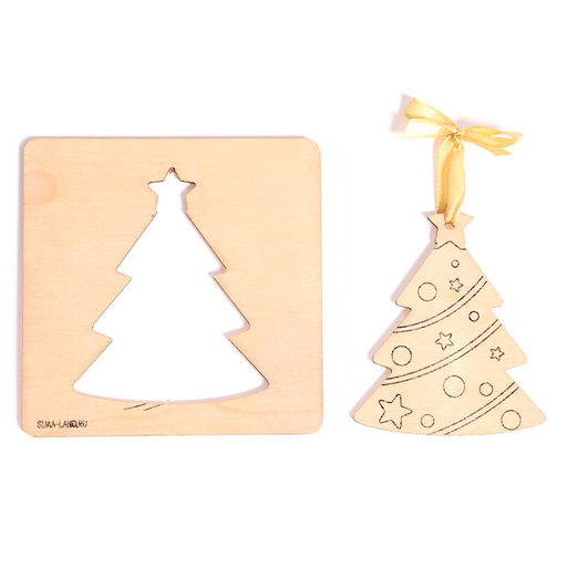 Основы для росписи и выжигания на новый год «Роспись по дереву. Ёлочные подвески», набор для творчества