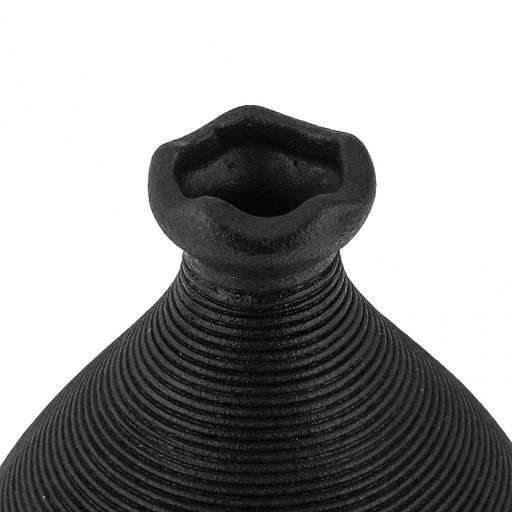 Ваза керамическая "Дионис" 2,1л, д14,7см h27см, д/горла - 2,8см, фактурный глянец, цвет - черный, в коробке (Китай)