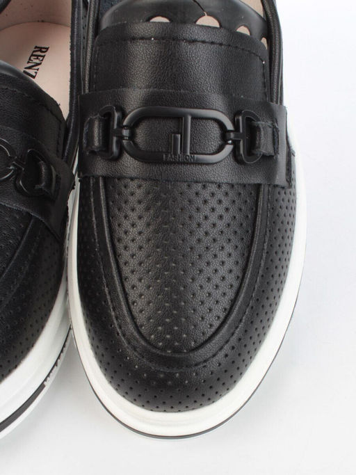 03-PDD170-3 BLACK Лоферы женские (натуральная кожа)