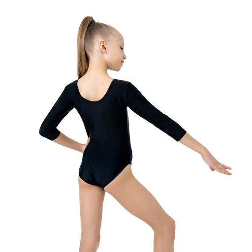 Купальник гимнастический Grace Dance, с рукавом 3/4, р. 38, цвет чёрный  фото 4