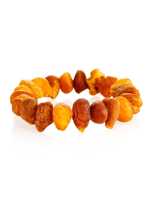 Браслет из натуральных необработанных самородков янтаря Капли