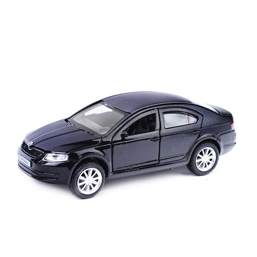 Машина металл Skoda Octavia 12 см, (двери, багаж, черный) инерц. в коробке