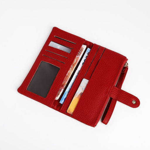 Кошелёк на кнопке, цвет красный - Simaland фото 4