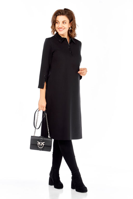 Платье Olga Style С971 черный-паетки