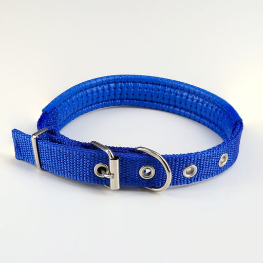 Ошейник Комфорт комбинированный, 45 х 2 см, ОШ 30-39 см, синий - Пижон фото 2
