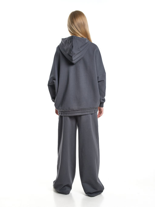 Толстовка на молнии с капюшоном 22-7640 серый - Mini maxi фото 22