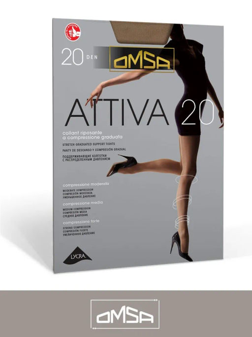 Колготки Omsa Attiva 20 XXL (50/5)*** - caramello  фото 5
