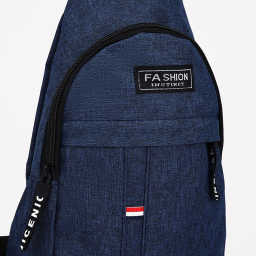 Сумка слинг мужская из текстиля, отверстие для наушников, цвет синий - Simaland фото 3