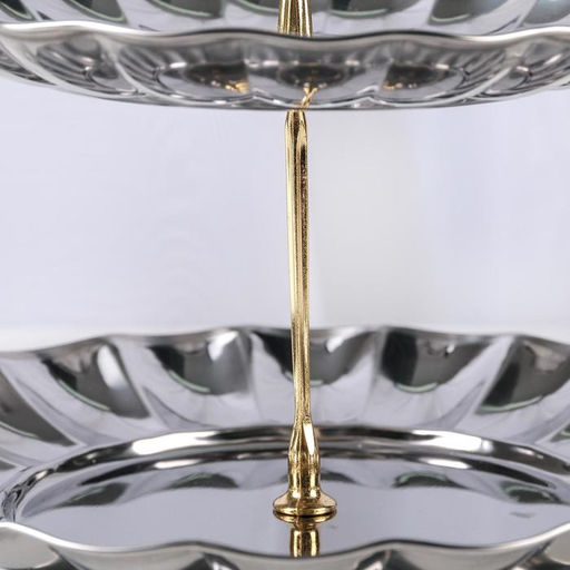 Этажерка - фруктовница, 2 яруса, d=18/22 см, нержавеющая сталь, серебристая - Simaland фото 2