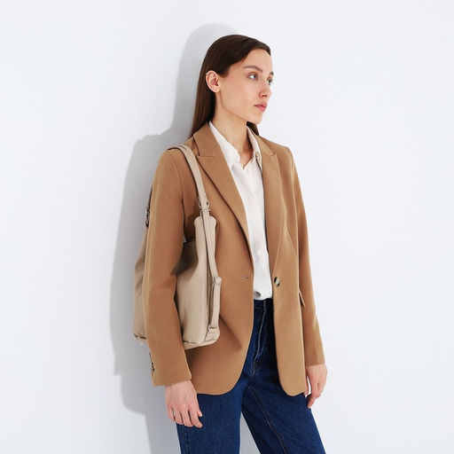 Сумка женская мешок на молнии, цвет бежевый - Simaland фото 7