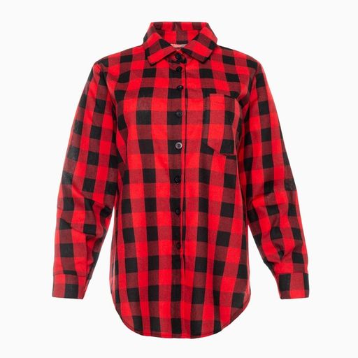 Рубашка женская, красно-чёрная клетка, размер 54