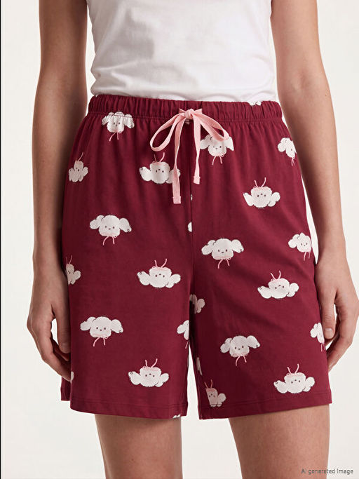 Desenli Kad?n Pijama Alt? 2li
