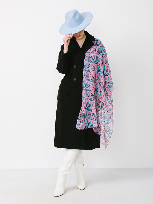 Большой мягкий очень нежный двусторонний палантин в стиле арт-деко - Tantino фото 3