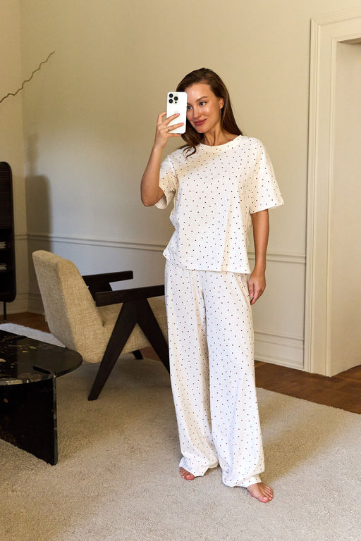 Пижама с брюками хлопковая Сердце