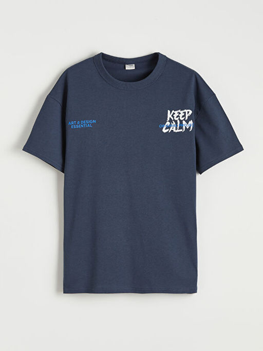 Bisiklet Yaka Erkek ?ocuk Bask?l? Ti??rt