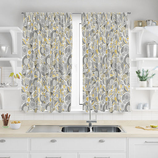 Шторы для кухни, 2шт 148х160см "Марракеш", на шторной ленте, рогожка, хлопок "Комфорт" 171г/м2, упаковка классическая 28х41см, "Домашняя мода" (Россия)