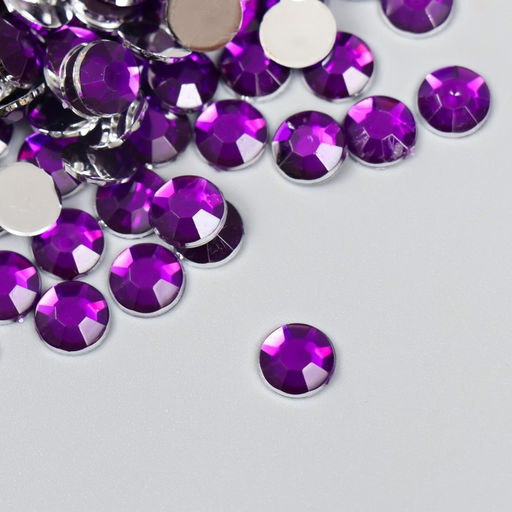 Декор для творчества пластик Стразы. Тёмно-фиолетовый набор 300 шт d=0,8 см - Арт узор фото 2