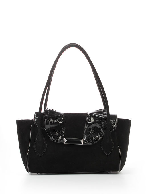 LACCOMA сумка Y2430-1-черный натуральная замша, натуральная кожа полиэстер  фото 3