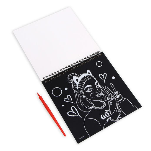 Блокнот гравюра-раскраска 19х19см Модница - Школа талантов фото 4