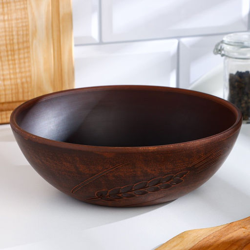 Салатник «Колос‎‎», 1 л, 18.5×6 см, красная глина