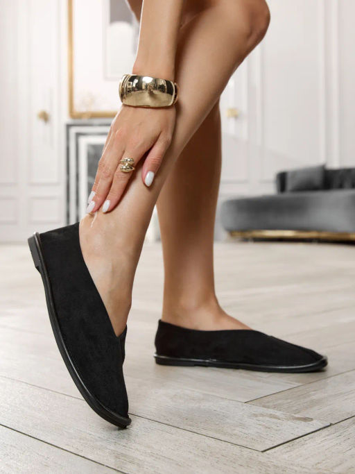 Балетки жен., черные, э/з FDY448-1