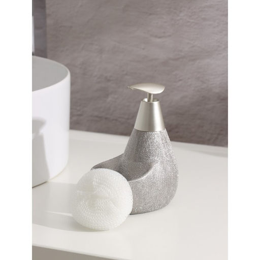 Дозатор для моющего средства с подставкой для губки Доляна «Африка», 350 мл, серый