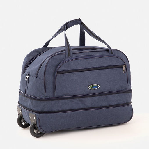 Сумка дорожная на колёсах, отдел на молнии, с увеличением, наружный карман, цвет синий - Simaland фото 3