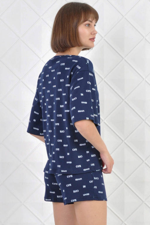 Арт. 9115 Пижама с шортами 42-50 (5 шт) Цвет:верх-помада, низ-помада