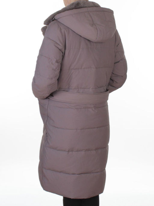 8806 GRAY/LILAC Пальто зимнее женское (200 гр. холлофайбер)