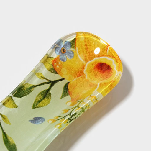 Подставка под ложку Доляна «Акварель», 23.5×8.3×1.5 см, стекло, зелёная