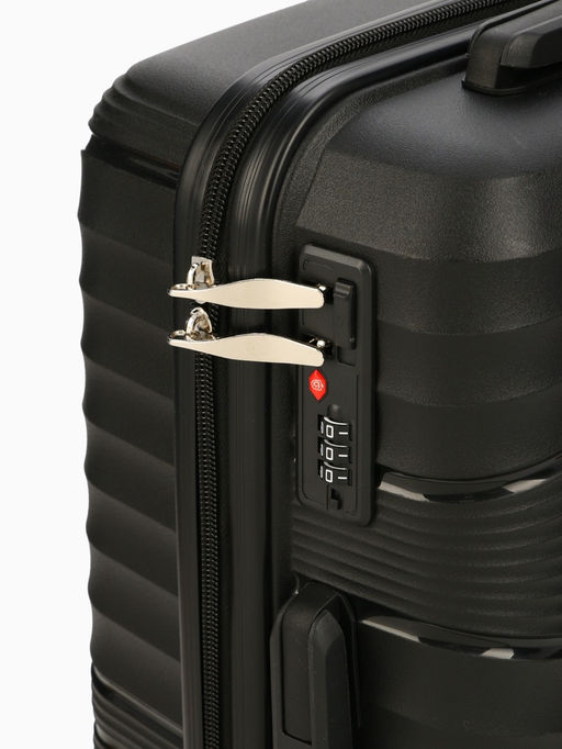 Чемодан на колёсах маленький 44 л (S), на молнии, кодовый замок, чёрный