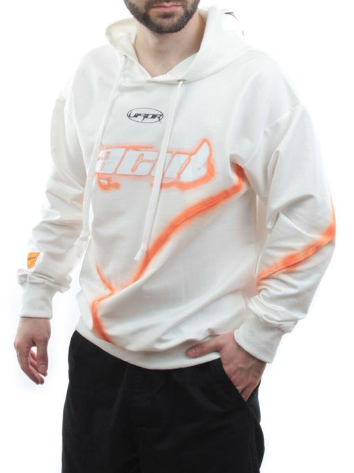 2652 WHITE/ORANGE Толстовка мужская (75% хлопок, 20% полиэстер, 5% спандекс) - Fashion фото 4