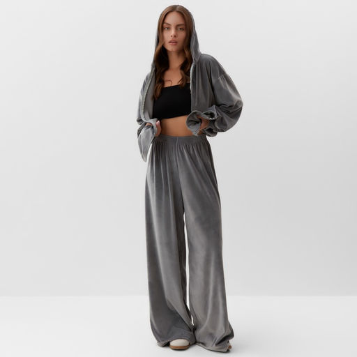 Костюм женский (толстовка, брюки) KAFTAN Plushy, размер 48-50, серый