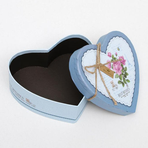 Набор подарочных коробок 3 в 1 сердца «Розы» голубой, 21×19×9 - 15.5×14×6 см