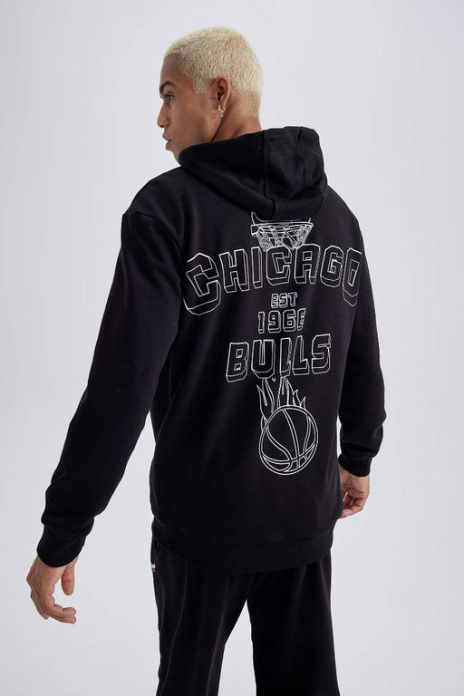 DeFactoFit Толстовка стандартного кроя с капюшоном NBA Chicago Bulls  фото 4