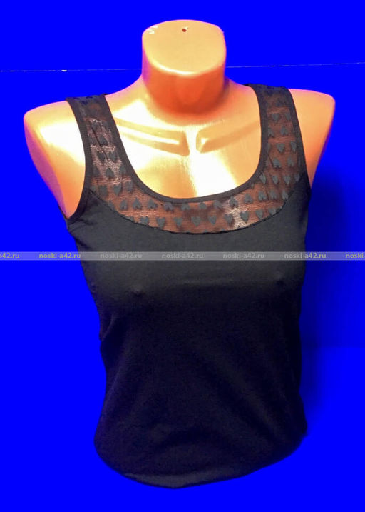 Цена за 1 шт. Майки женские Miss Emma Турция Кружево арт. 9133 черные