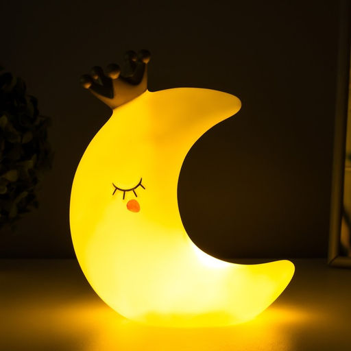 Фигурка светящаяся RISALUX «Луна с короной», LED-ночник, от батареек, белый 16×8×19 см