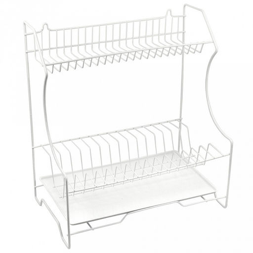 Сушилка для посуды универсальная, 2-х ярусная 40х24х40см, проволочная, окрашенная, пластмассовый поддон (Россия)