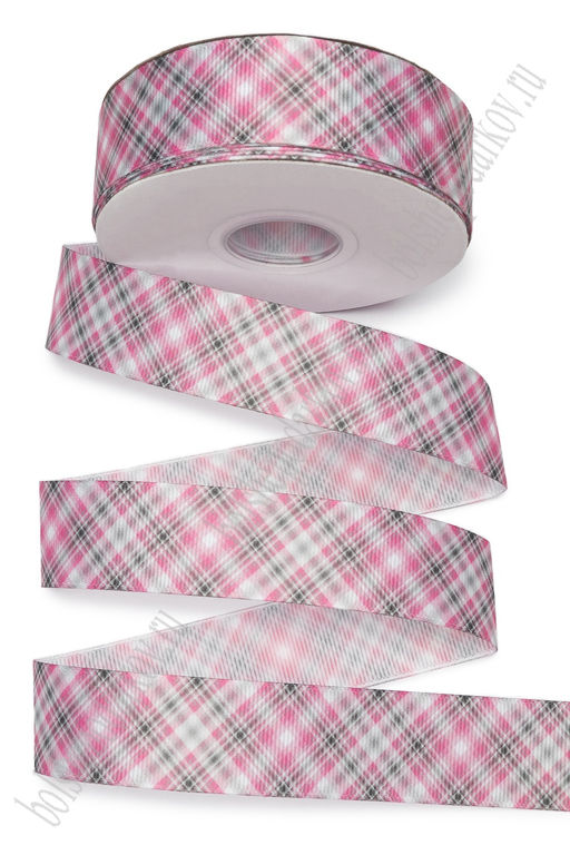 Лента репсовая 2,5 см*25 ярд с рисунком "Клетка" SF-7223, №111