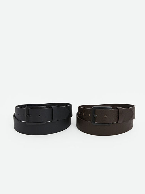 Deri G?r?n?ml? Erkek Kemer 2li