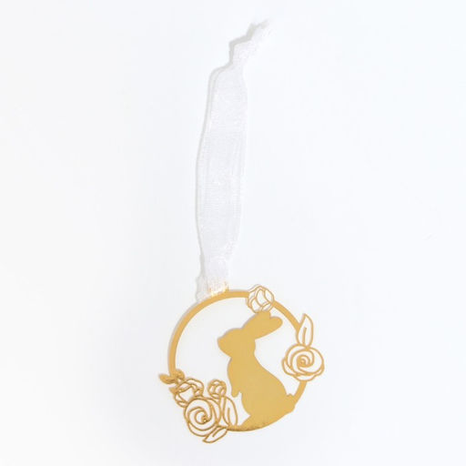 Цена за 2 шт. Украшение для вербы «Зайка и цветы» на пасху, 3×2.9 см