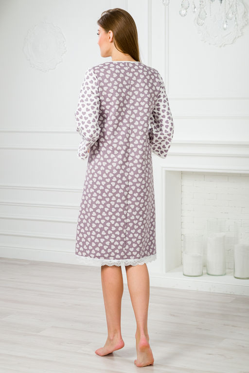 Ночная сорочка женская из футера Капучино сердца - Амадэль фото 12