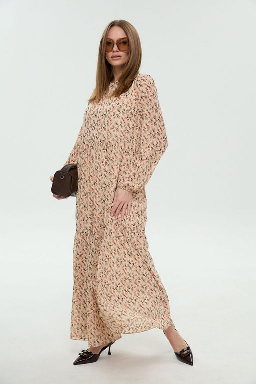 Платье NIKVA н1044-1 бежевый мультиколор  фото 9