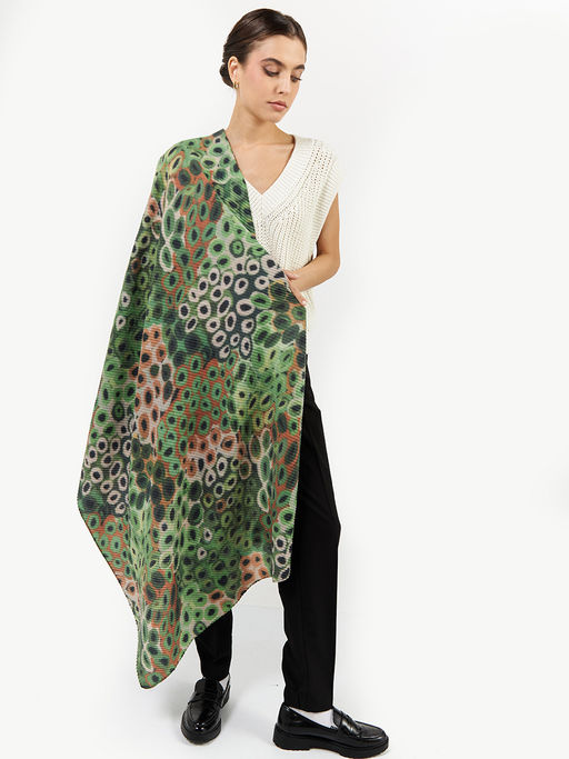 Большой, мягкий, тонкий и очень нежный двусторонний палантин с рисунком. - Tantino фото 2