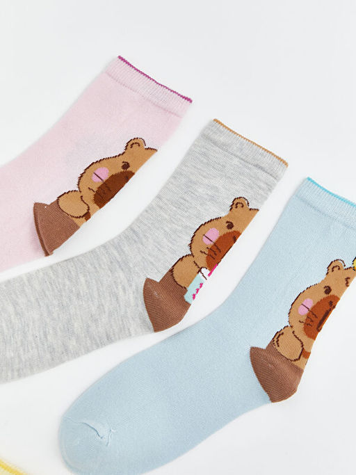 Desenli K?z ?ocuk Soket ?orap 5li