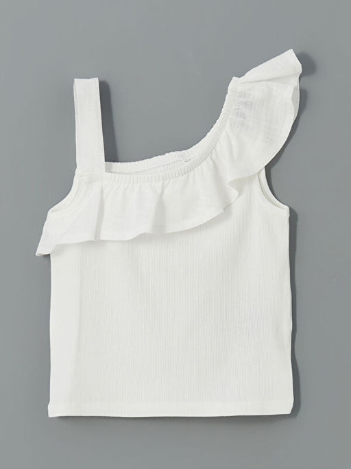 Kay?k Yaka D?z Volanl? K?z ?ocuk Ti??rt