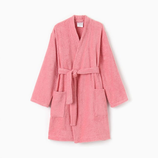 Халат махровый женский «Экономь и Я», размер 40-42, хлопок 100%, пыльно-розовый