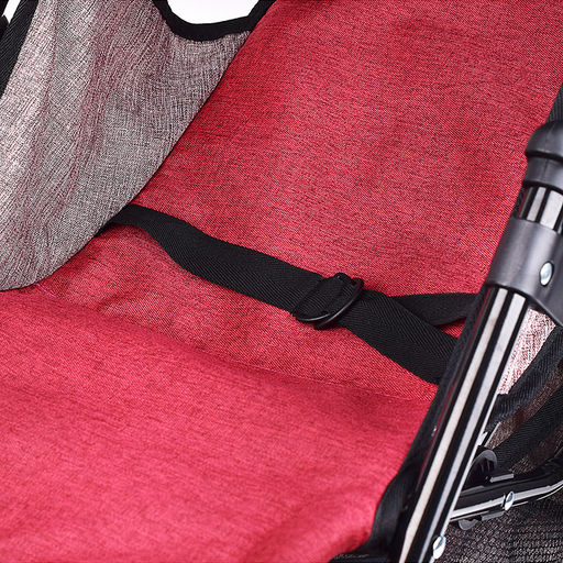 Коляска для кукол складная, с корзиной и козырьком, цвет серо-бордовая